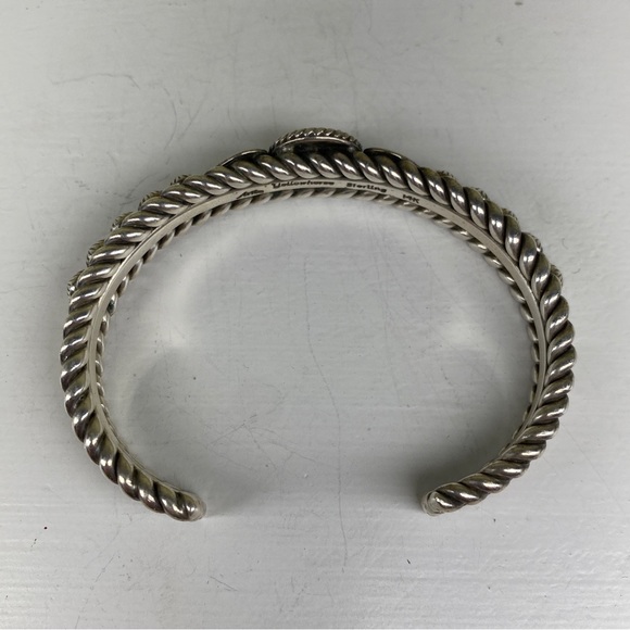 Vintage Signed Navajo Artie Yellowhorse Sterling And 14k Cuff Bracelet - Picture 2 of 10